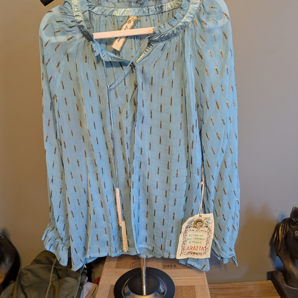 Blue Patterned Women's Top